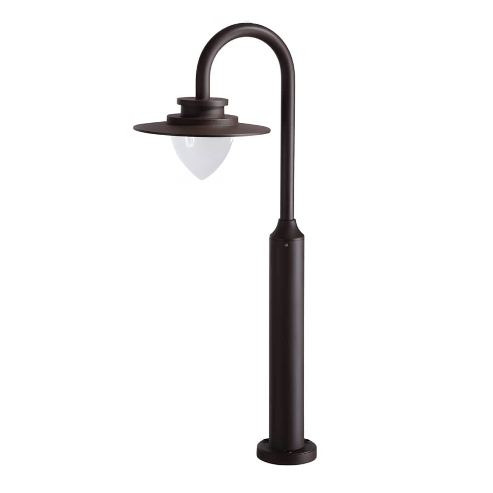 Modern Outdoor LED Lawn Post Light Arc Arm Die-Cast Aluminum COB 8W 23.6 Inch | NordaLight