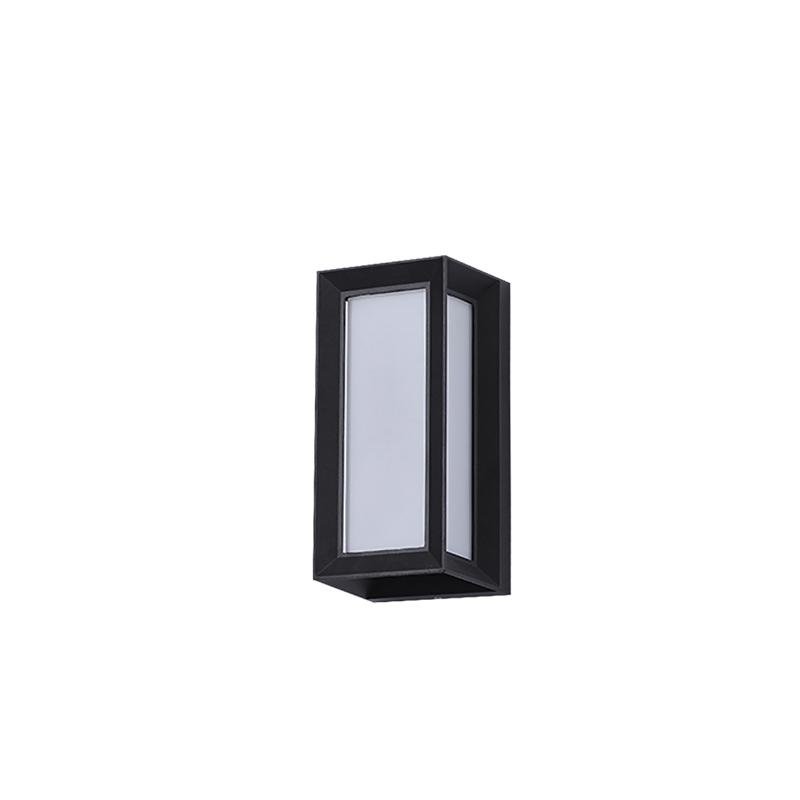 Industrial Rectangular Outdoor Wall Sconce PMMA Aluminum LED 12W Black or White