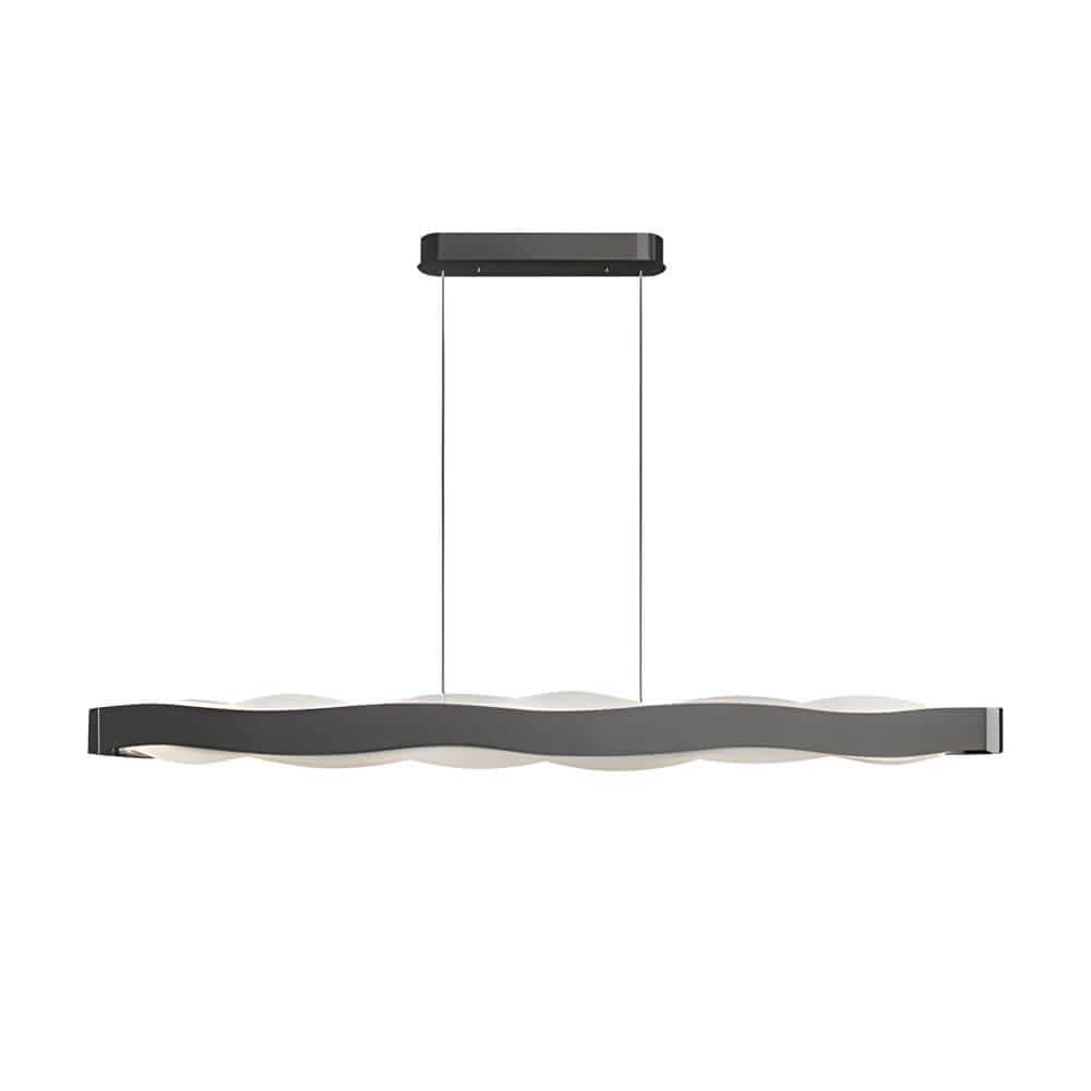 Modern Black Wavy Linear LED Pendant Light Chandelier Dining Room Kitchen Island Living Room | NordaLight
