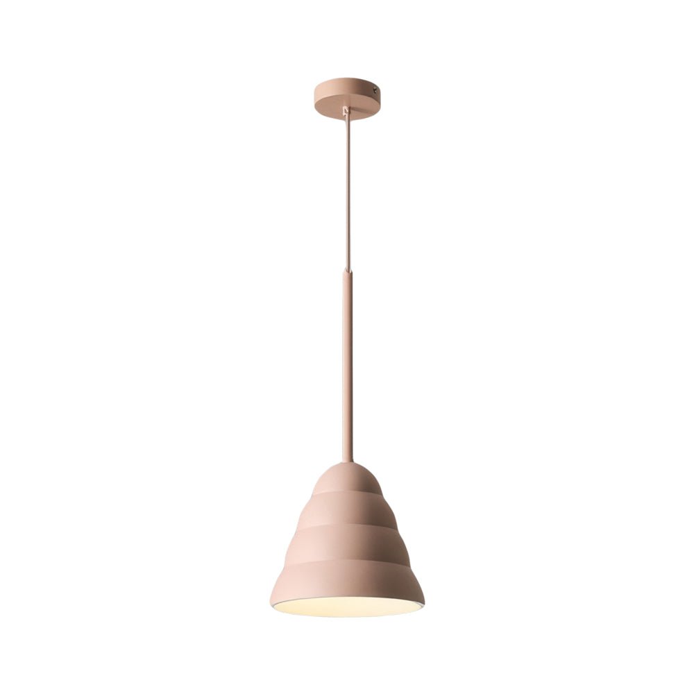 Pink Resin Geometric Pendant Light Metal Arc Arm E27 3000K/4000K 3 Shapes Indoor