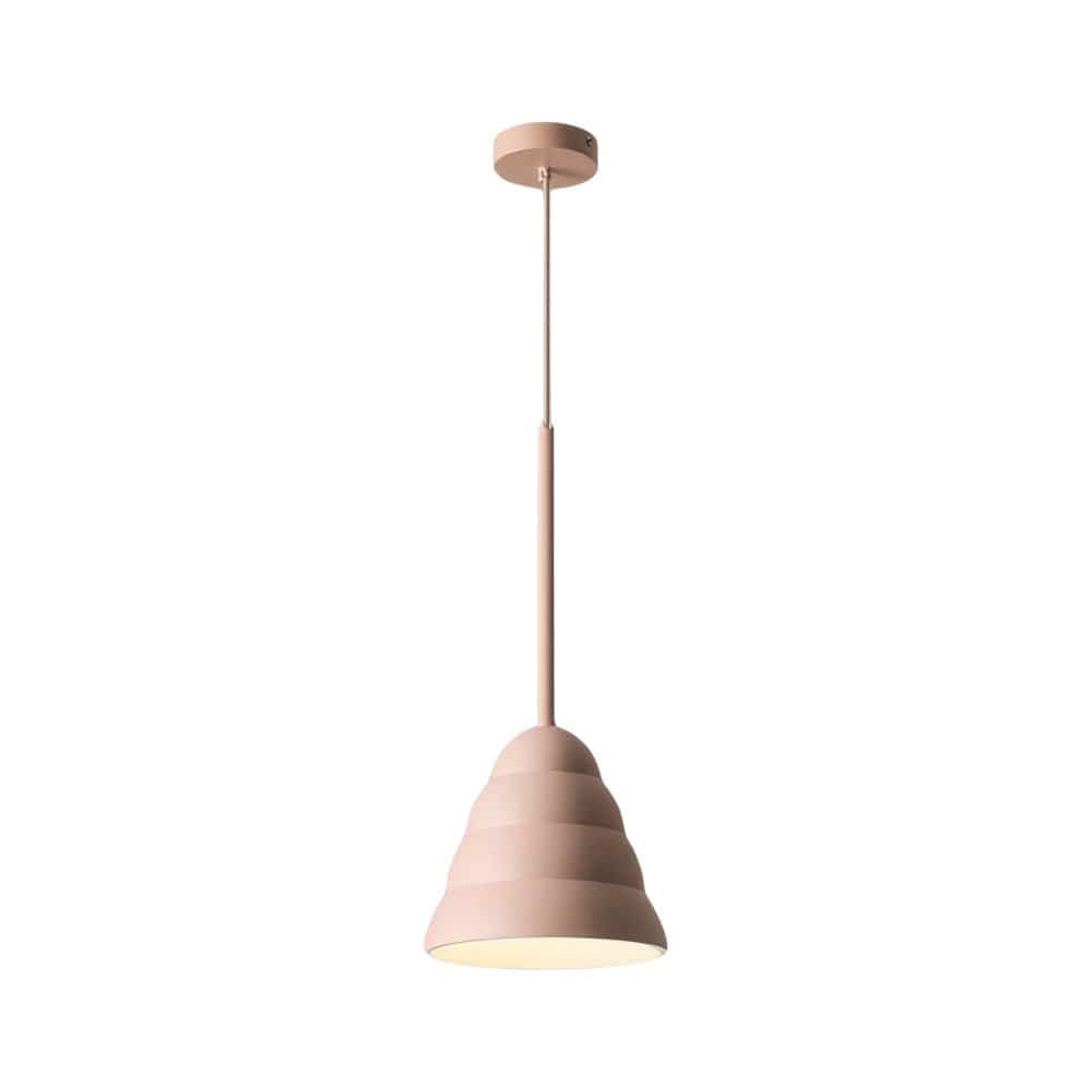Pink Resin Geometric Pendant Light Metal Arc Arm E27 3000K/4000K 3 Shapes Indoor | NordaLight
