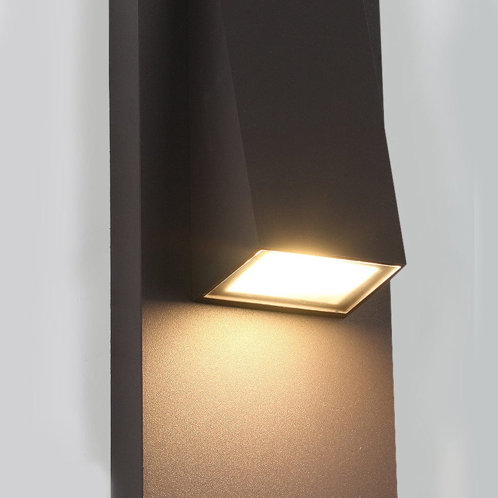 Modern LED Outdoor Wall Sconce Die-Cast Aluminum Glass Shade 18W 3000K 95-265V Black Courtyard Villa | NordaLight