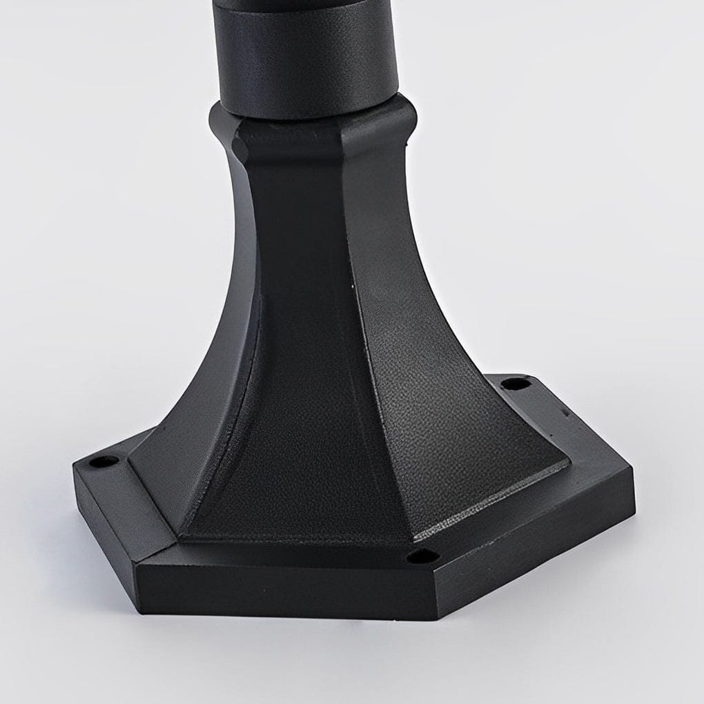 Ancient House Style Solar Outdoor Post Light Black Aluminum 3 Step Dimming Remote 3 Heights IP54 | NordaLight