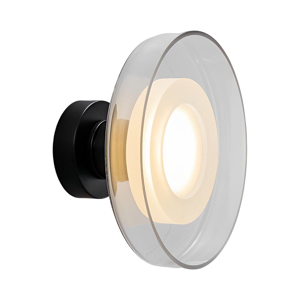 Modern Round Glass LED Wall Sconce – Smoke Gray Postmodern Wall Light