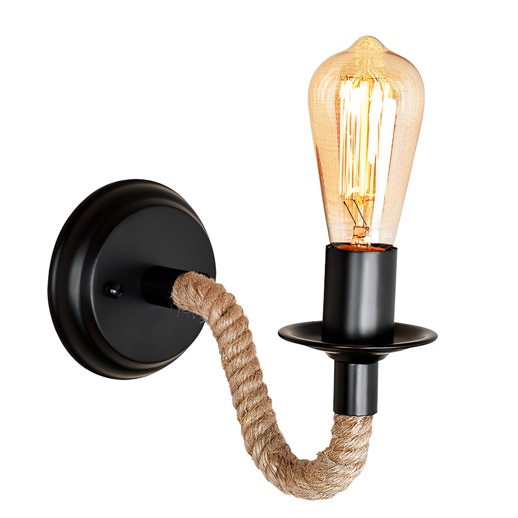Industrial Rope Wall Sconce – Retro Iron E27 Wall Lamp Fixture