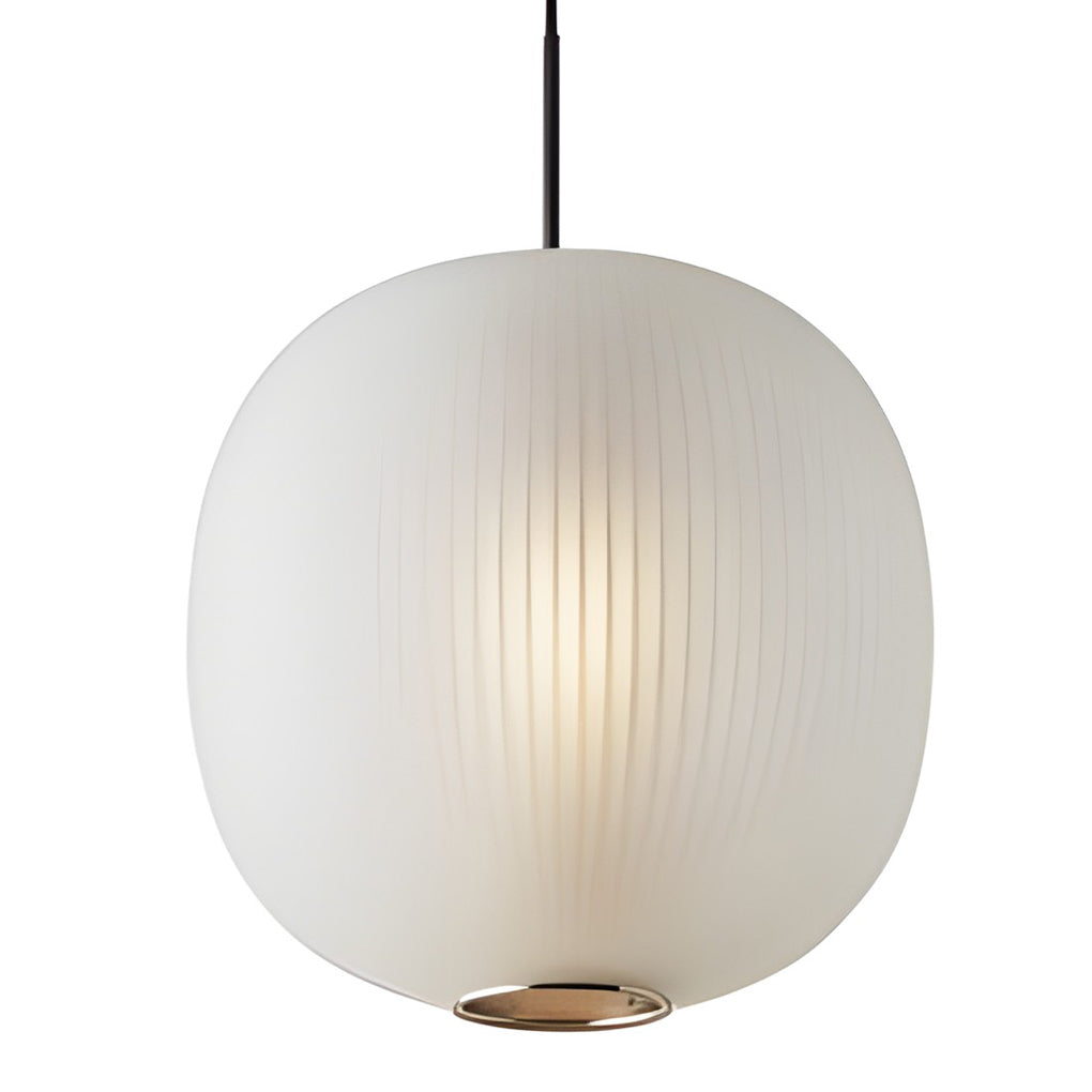 Nordic Round Glass Lantern Pendant Black White 9'' LED