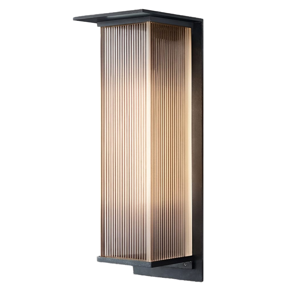 Modern Ribbed Acrylic Outdoor Wall Sconce Solar or Hardwired LED 3 Heights | NordaLight