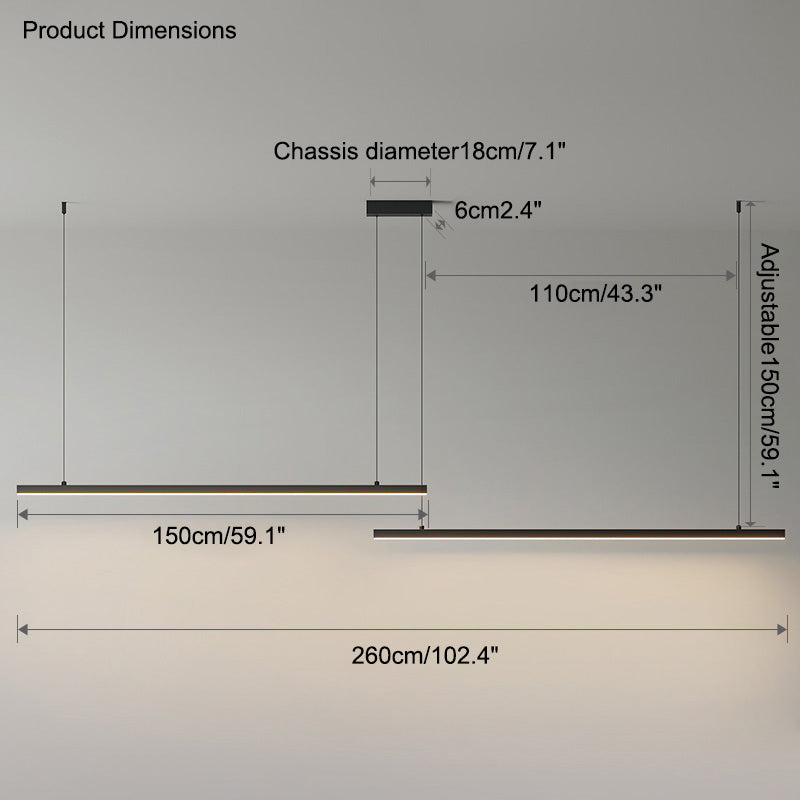 Modern Linear LED Pendant Light – Kitchen Island & Dining Bar Fixture