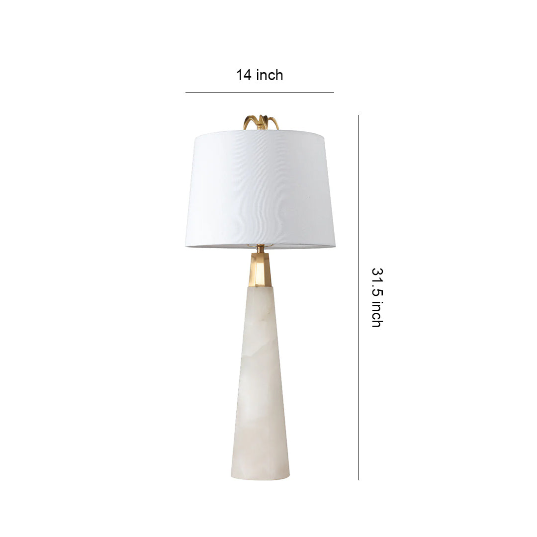Modern Marble Table Lamp Natural Cloud Stone Shade White Metal Base E26 Nordic Luxury Bedside 31.50 Inch