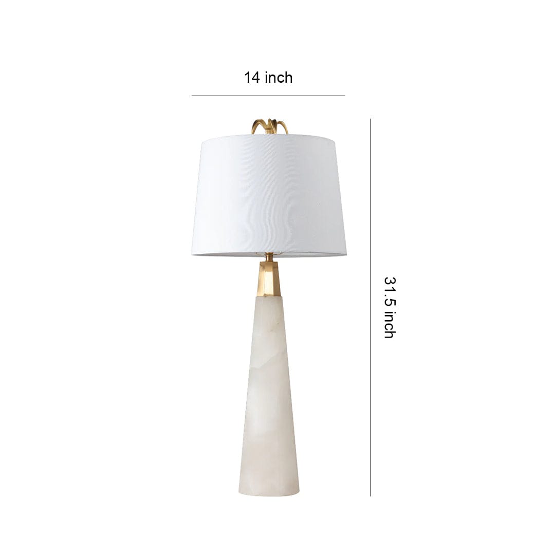 Modern Marble Table Lamp Natural Cloud Stone Shade White Metal Base E26 Nordic Luxury Bedside 31.50 Inch | NordaLight