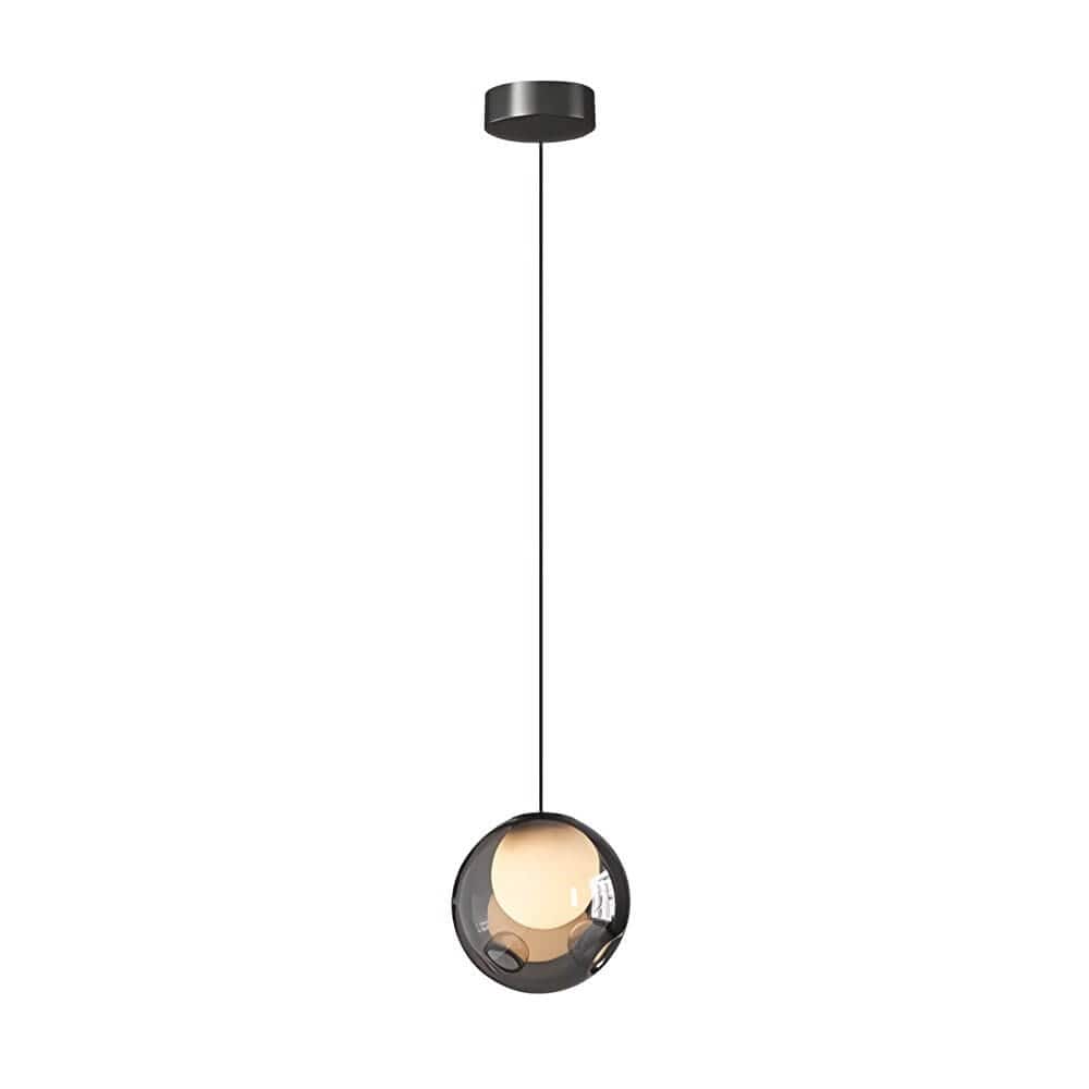 Smoke Gray Glass Bubble Globe Pendant Light | NordaLight