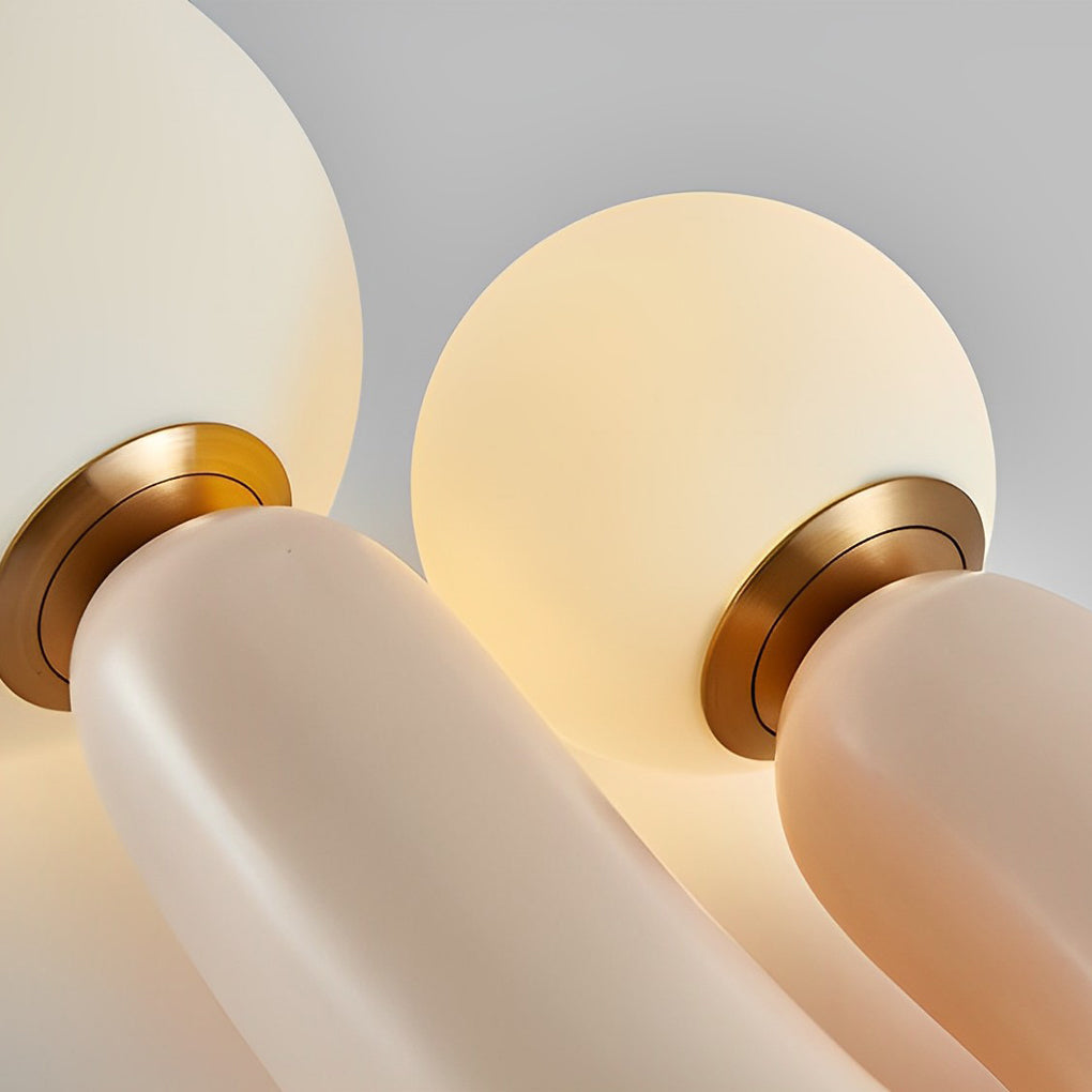 Modern Table Lamp Cactus Sculptural Resin 2 Light G9 Globe Shades Nordic Beige Warm White 3000K Bedside Accent 18 Inch