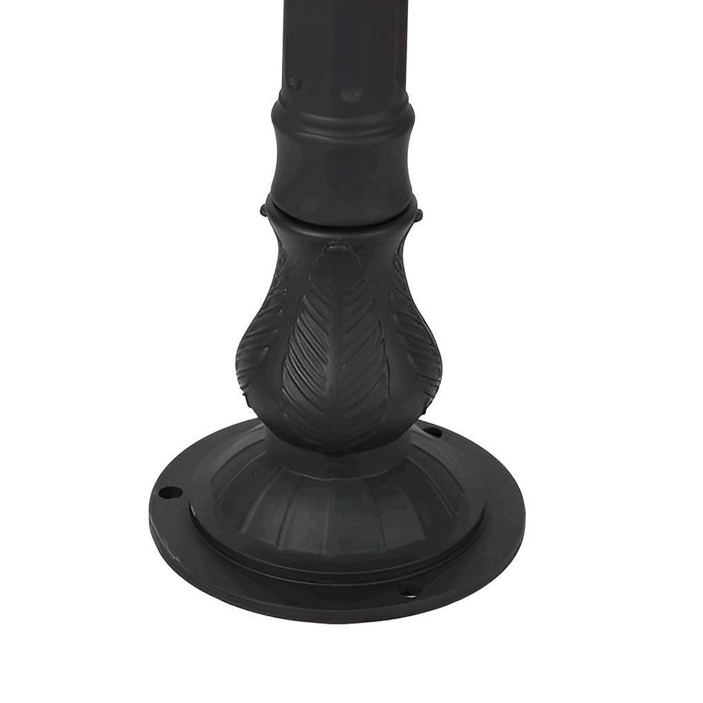 Retro Nordic Outdoor Post Lamp Black Die-Cast Aluminum Frosted Glass E27 35 Inch Lawn Garden