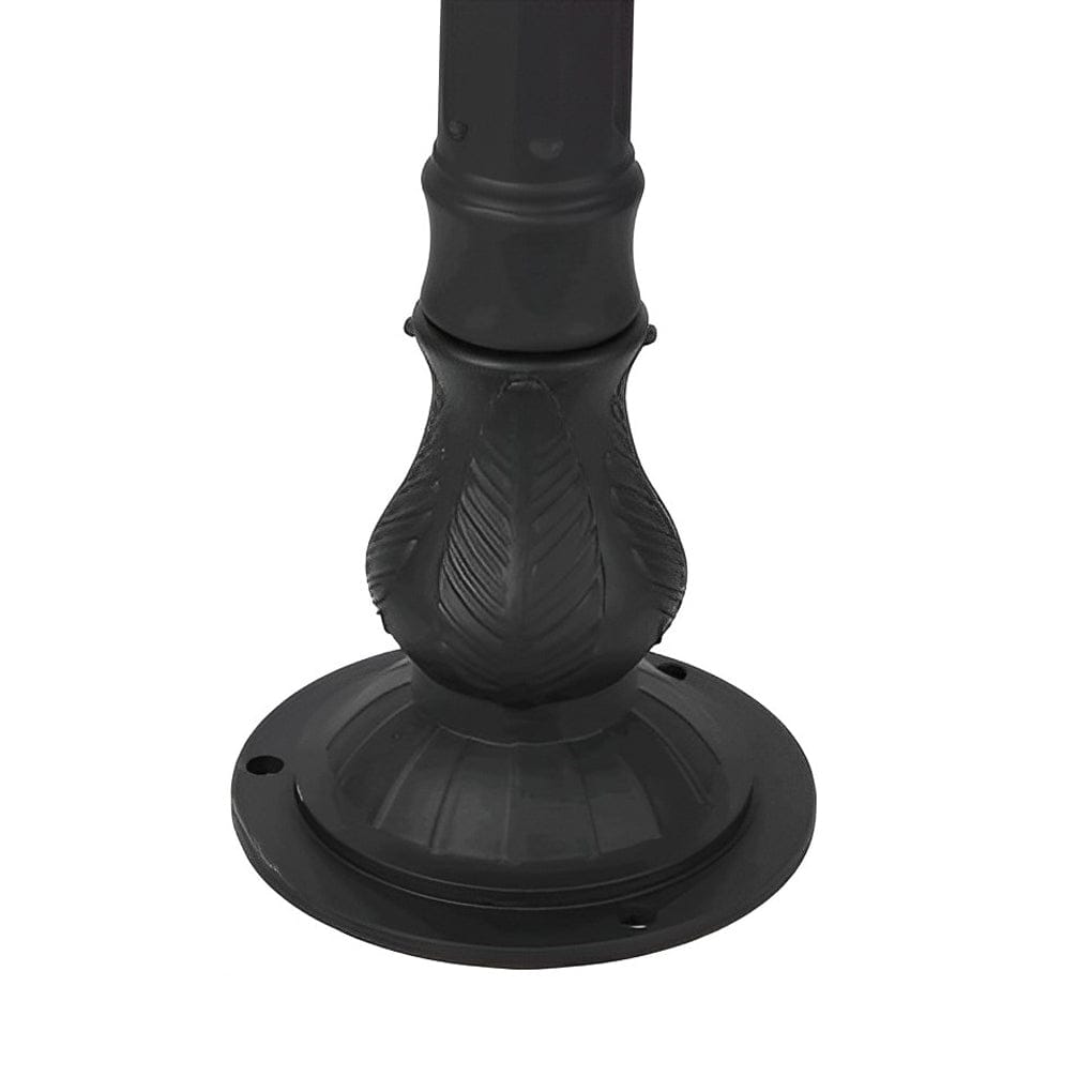 Retro Nordic Outdoor Post Lamp Black Die-Cast Aluminum Frosted Glass E27 35 Inch Lawn Garden | NordaLight