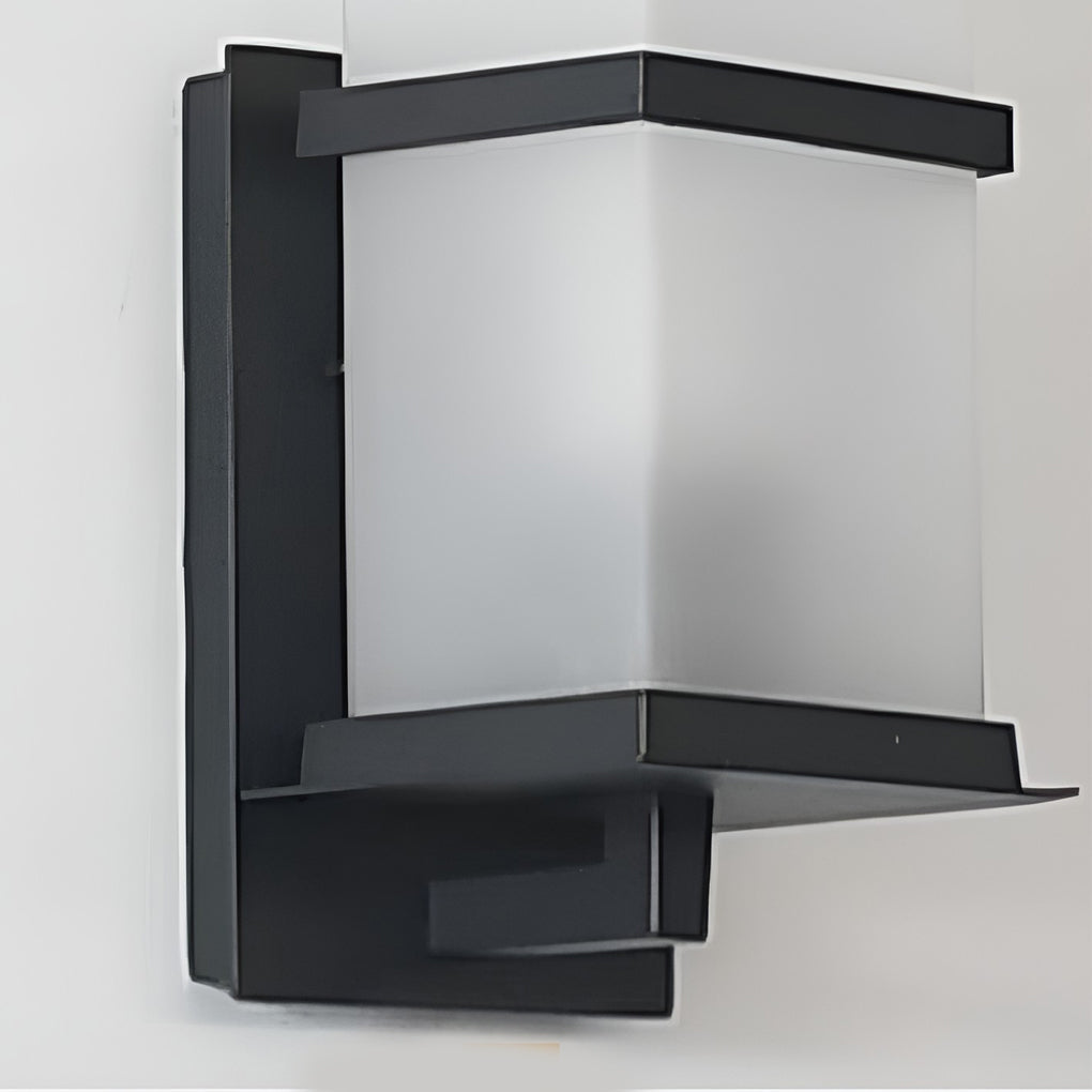 Modern Minimalist Black Outdoor Wall Sconce Frosted Glass E27 IP65 100-265V