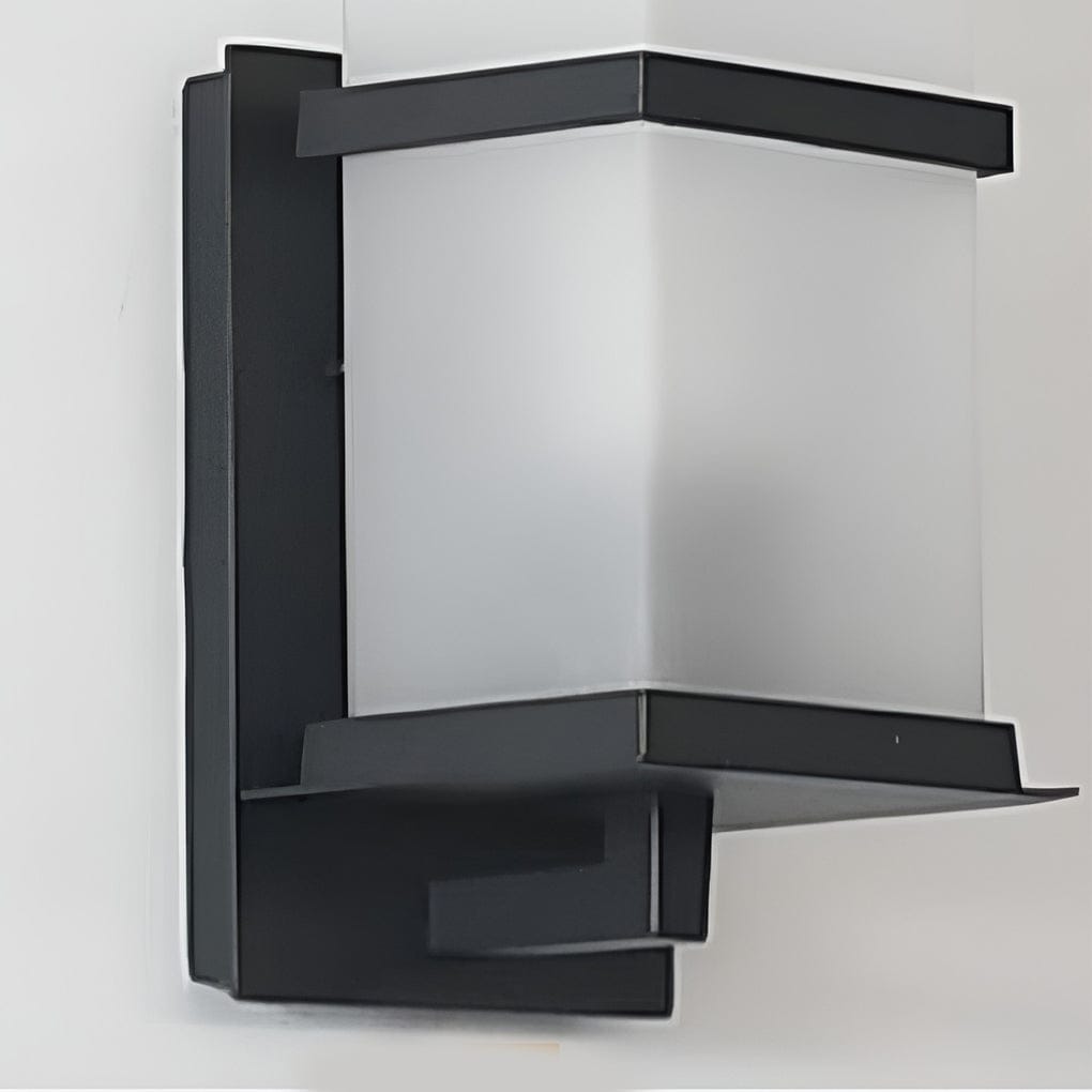 Modern Minimalist Black Outdoor Wall Sconce Frosted Glass E27 IP65 100-265V | NordaLight