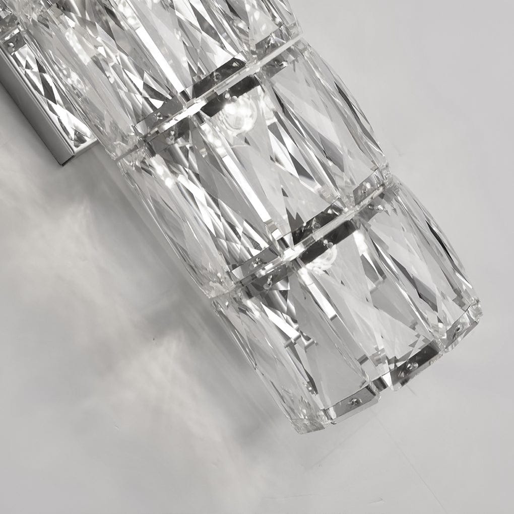 Cylindrical Crystal LED Wall Sconce Stainless Steel G9 3-Step CCT 3000K–6000K 3 Heights Indoor | NordaLight