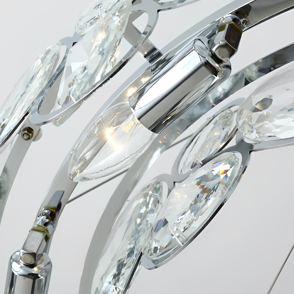 Round Bubble Crystal Chandelier Stainless Steel E14 3000K Electroplated Silver 4 Sizes Indoor