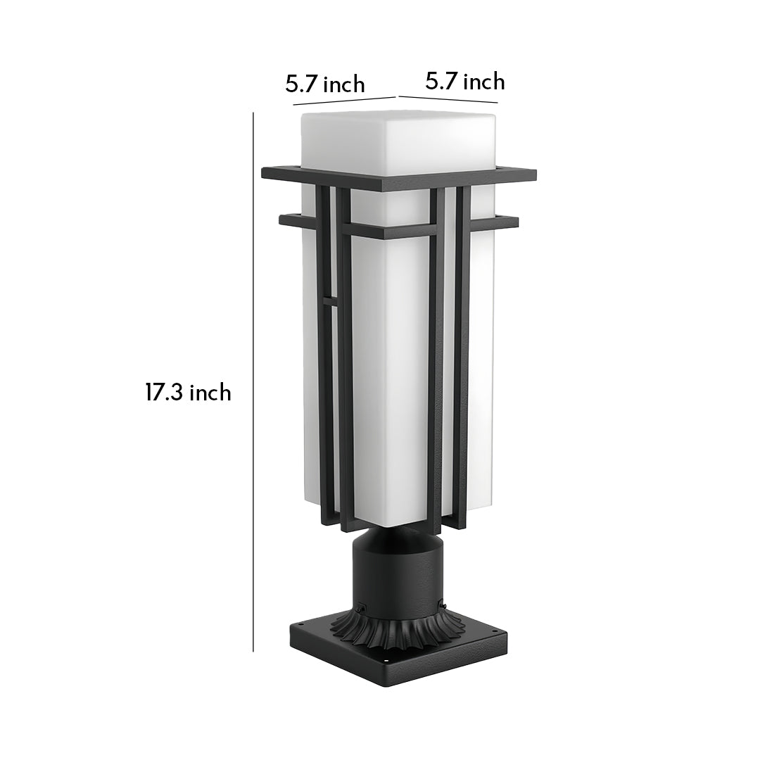Retro Black Die-Cast Aluminum Path Light Frosted Glass 7W LED Outdoor IP55 Garden Gate