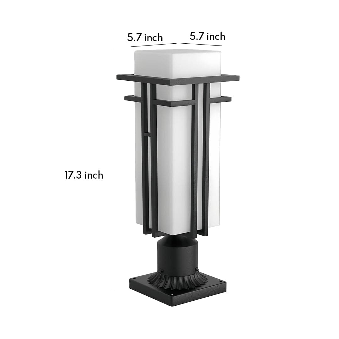 Retro Black Die-Cast Aluminum Path Light Frosted Glass 7W LED Outdoor IP55 Garden Gate | NordaLight