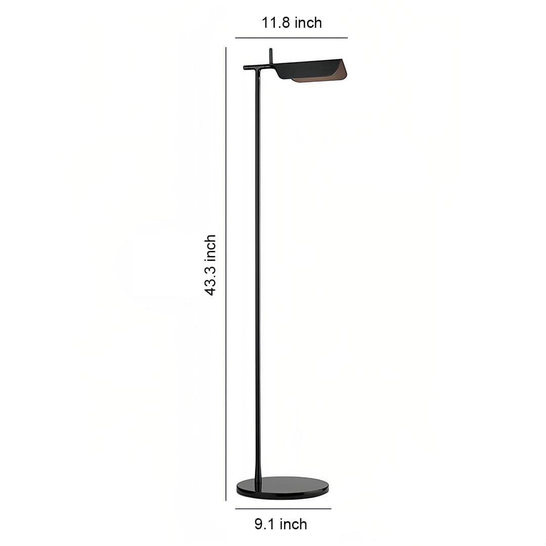 Compact Nordic LED Reading Floor Lamp 180° Rotating Head 350° Swivel Electroplated Iron Acrylic Shade 3000K Black White 43'' | NordaLight