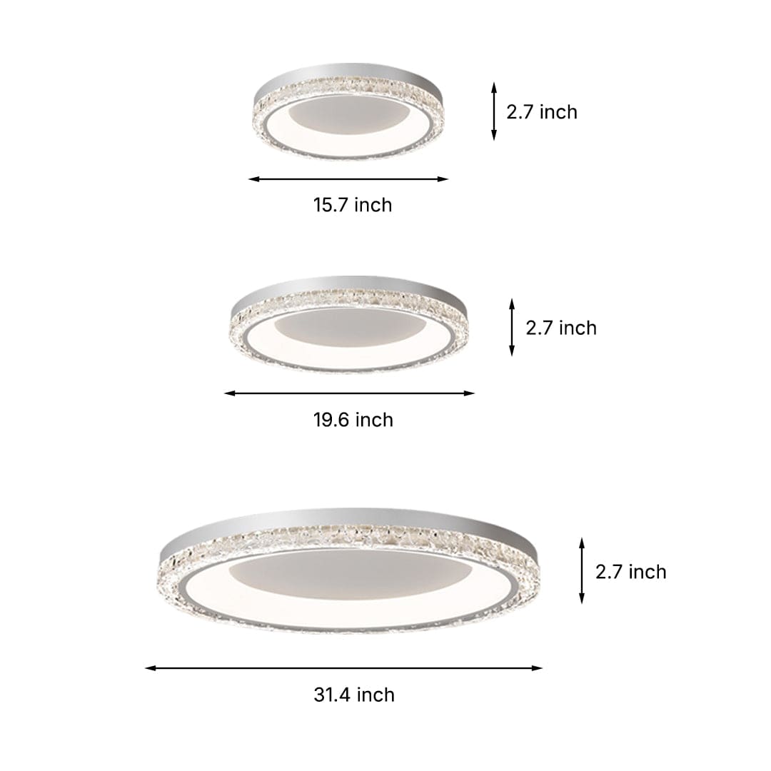 Italian Minimalist Acrylic Flush Mount Round White Black Three Sizes | NordaLight
