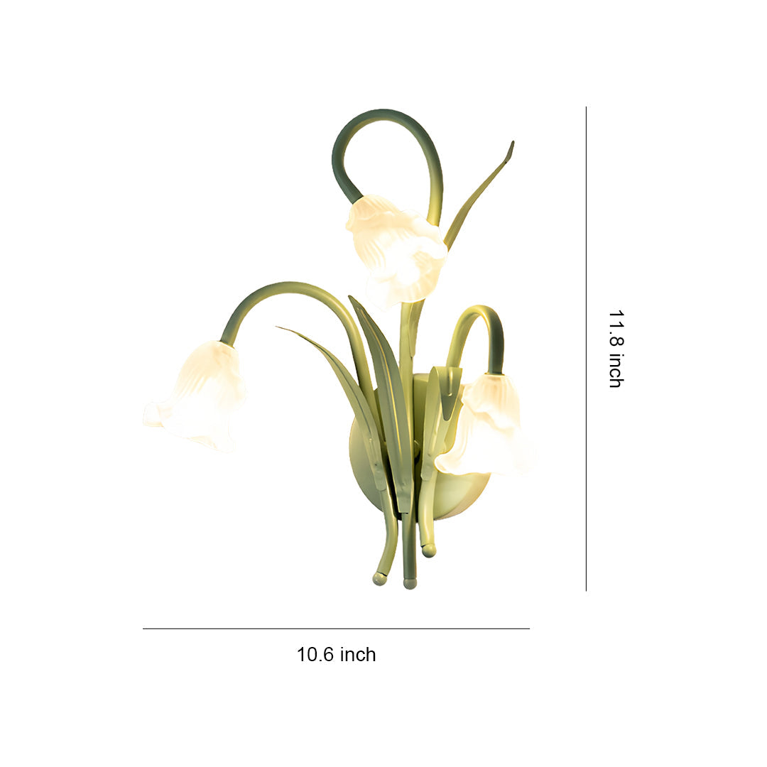 Flower Wall Light French Country Romantic Creative Lamp – Green Glass Wall Sconce