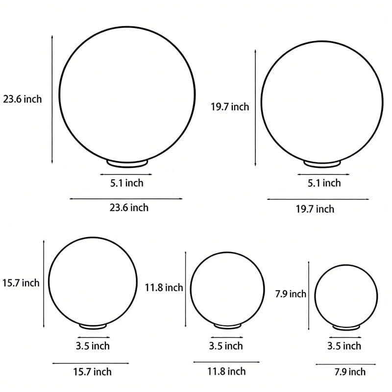 Moon Shaped Outdoor Pillar Light PE Sphere Solar or Hardwired IP65 5 Diameters 3D Lunar Glow Garden | NordaLight