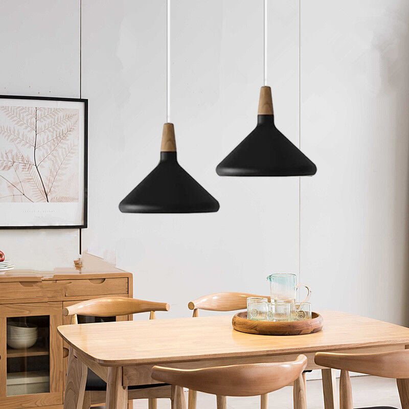 Nordic Pendant Ceiling Light – Wood Accent Series
