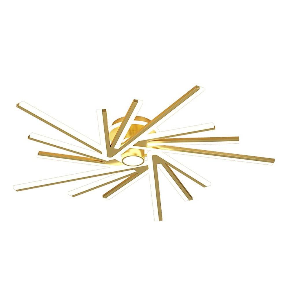 Abstract Tube Flower Semi-Flush Mount Ceiling Light — Nordic Gold Metal Acrylic LED 3 4 5 Light