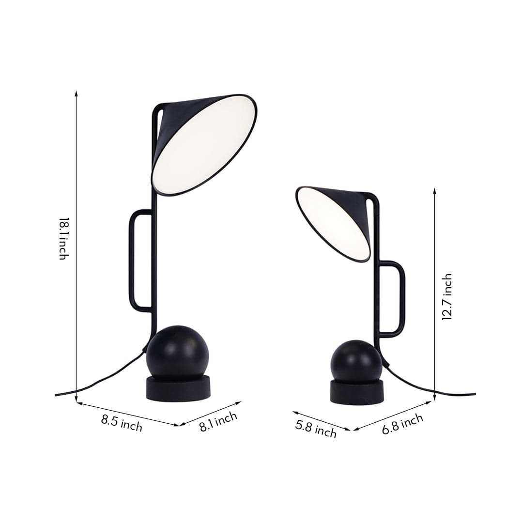 Modern Rechargeable LED Table Lamp Touch Dimmable Black Metal Industrial 180° Magnetic Desk Bedside Small Large | NordaLight