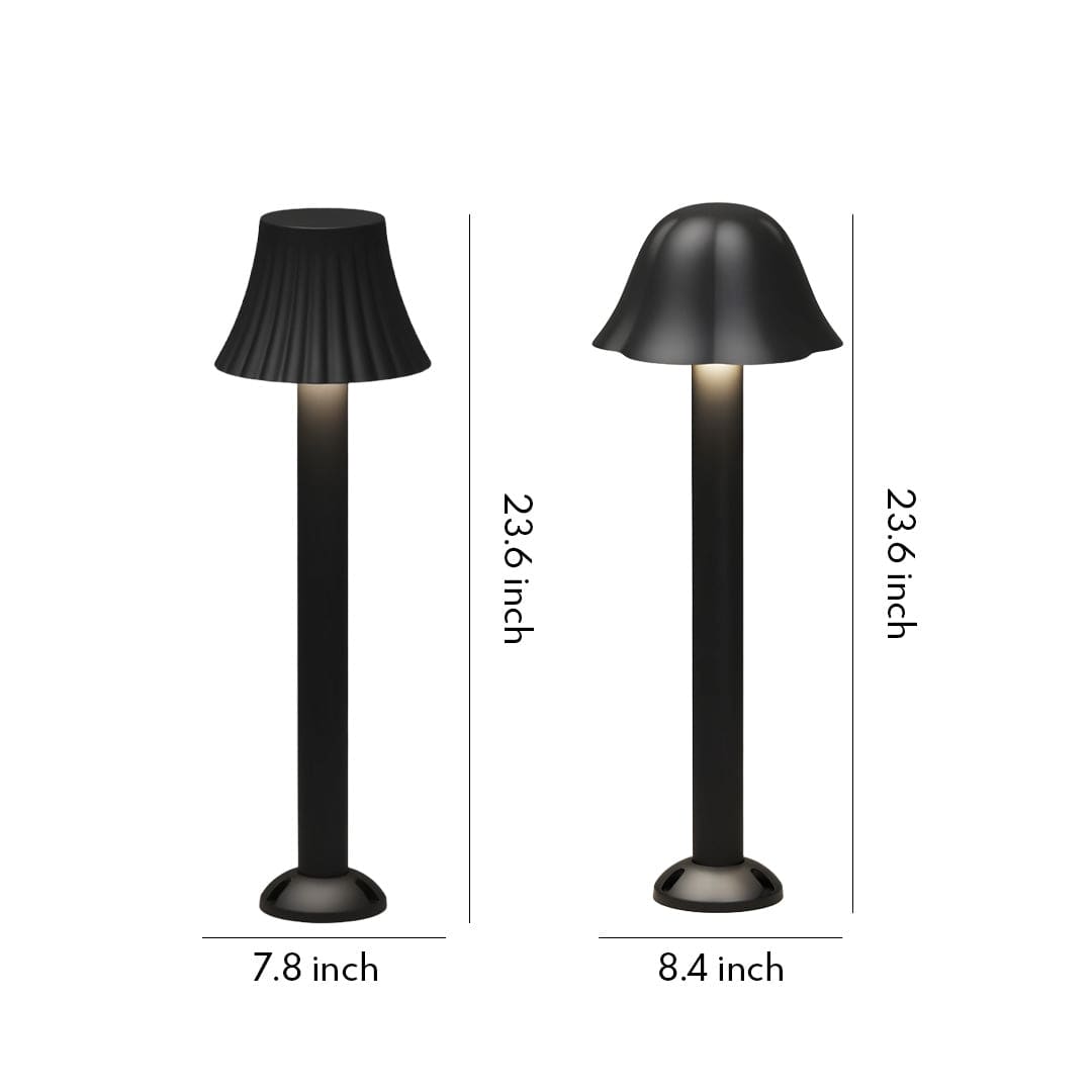 Mushroom Outdoor Path Light Black Aluminum Acrylic 12W LED Hardwired IP54 2 Styles | NordaLight