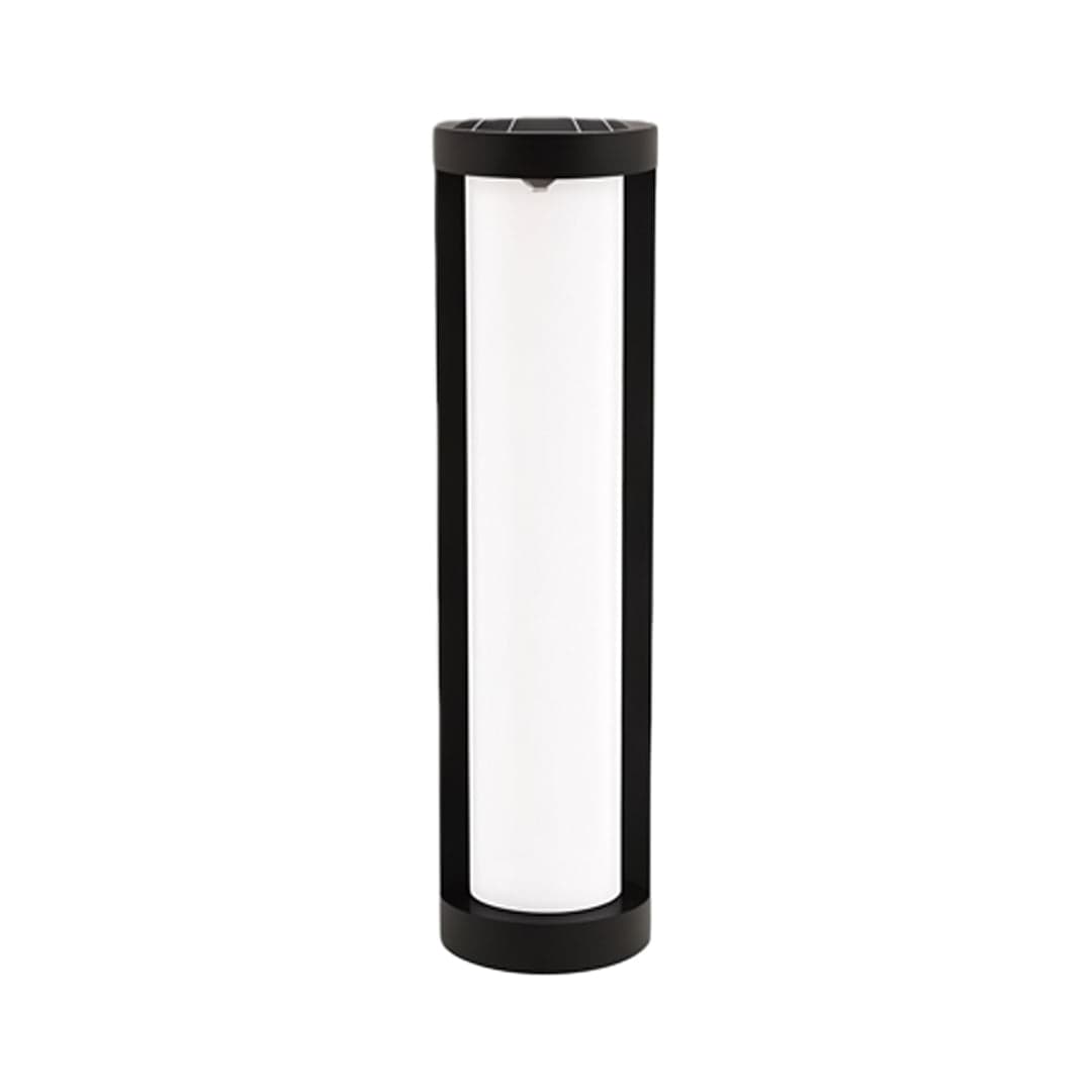 Cylindrical LED Bollard Landscape Light | Solar & Hardwired Black Outdoor Path Light | NordaLight