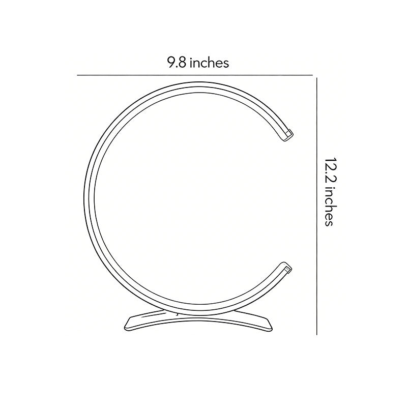 Modern Table Lamp C Shape Touch 3 Color Temp LED Silicone Shade Black White Bedside Desk 12 Inch