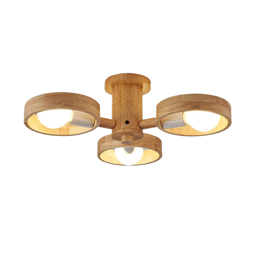 Rubberwood Branch Chandelier Scandinavian E27 3 5 6 8 Light