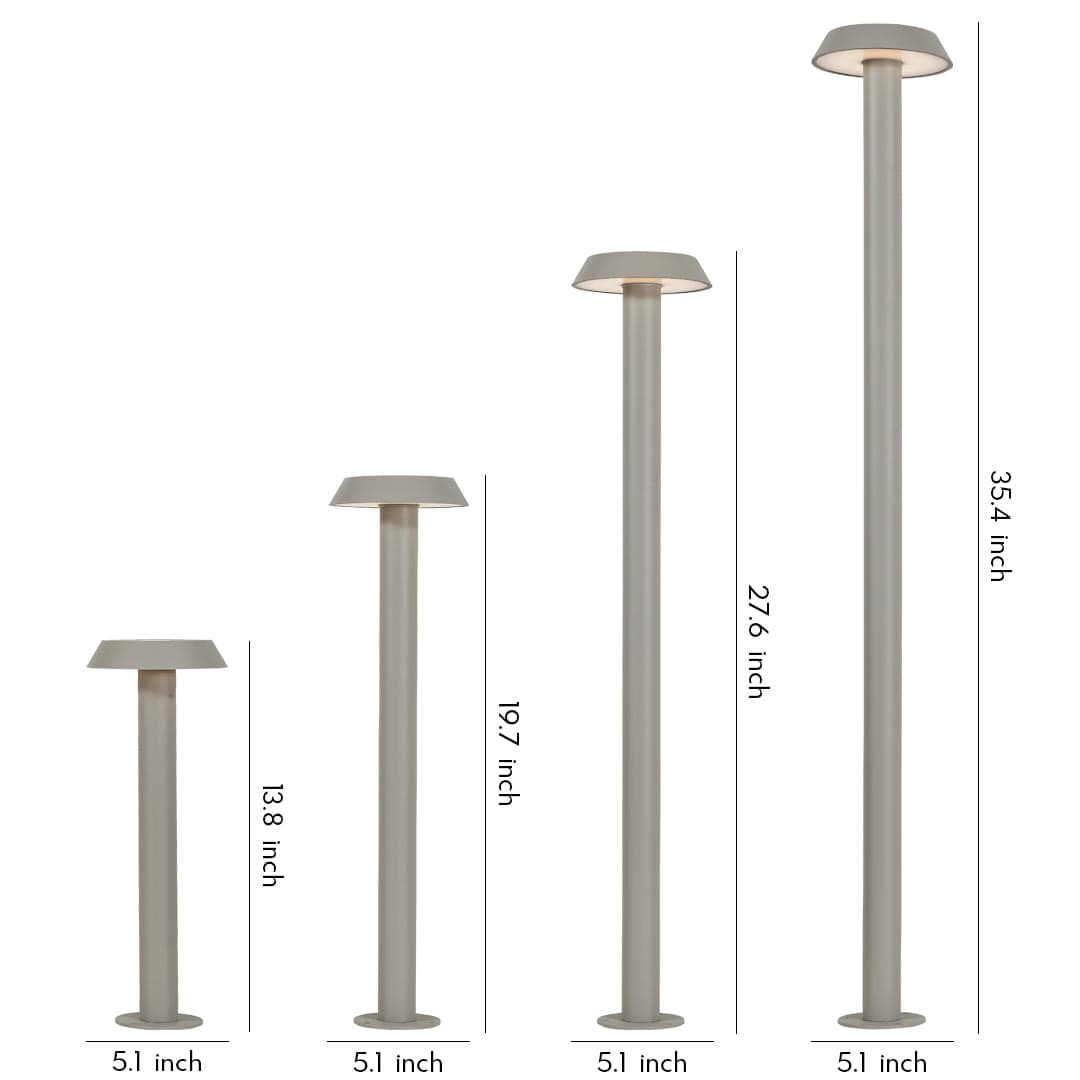 Flat Top LED Path Lighting Outdoor Sand Coffee Gray Aluminum CRI90 IP65 DC24V 4 Heights | NordaLight