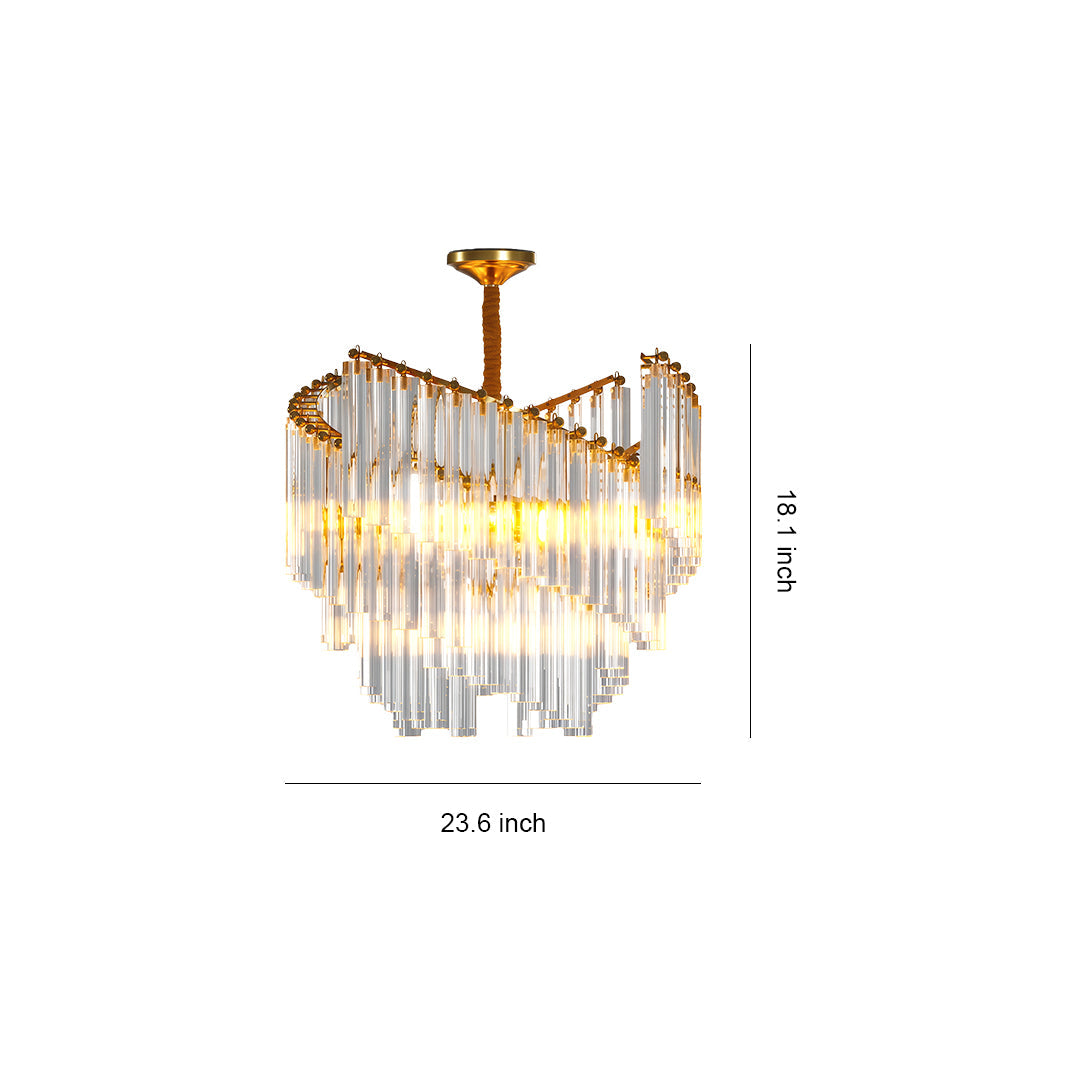Vintage Crystal Chandelier Full Copper Tiered Cascading Crystal E14 Modern Luxury