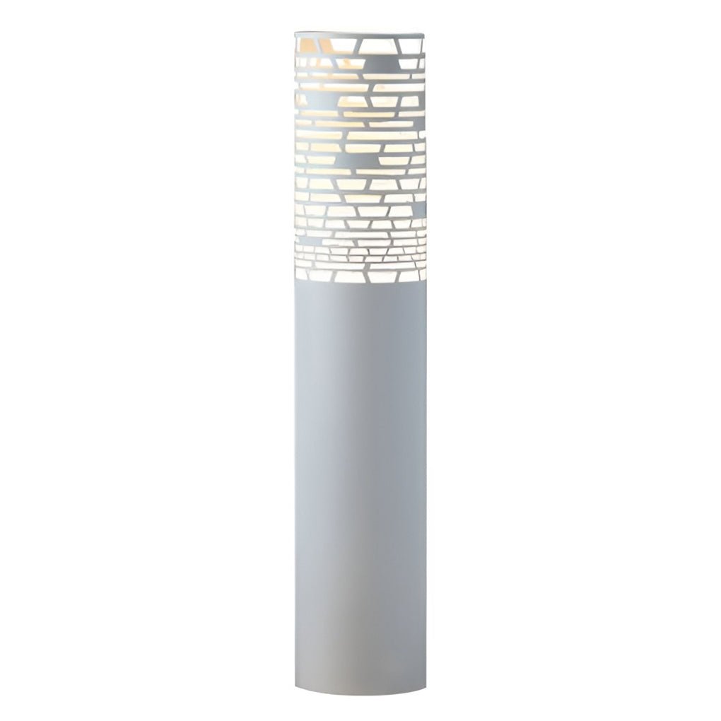 Hollow Mesh Cylinder LED Outdoor Floor Lantern IP54 Stainless Steel Acrylic 3000K