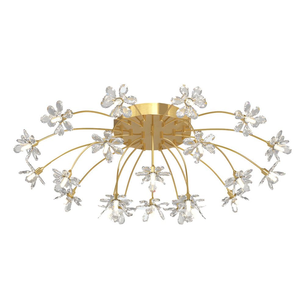 Crystal Flower Dandelion Ceiling Light — Modern Gold Iron Crystal 9 22 Light | NordaLight