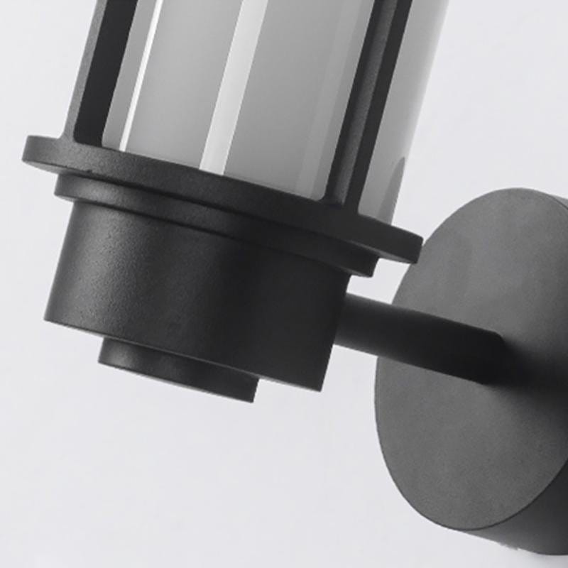 Black Retro Top Hat LED Outdoor Wall Sconce IP54 Aluminium 3200K | NordaLight