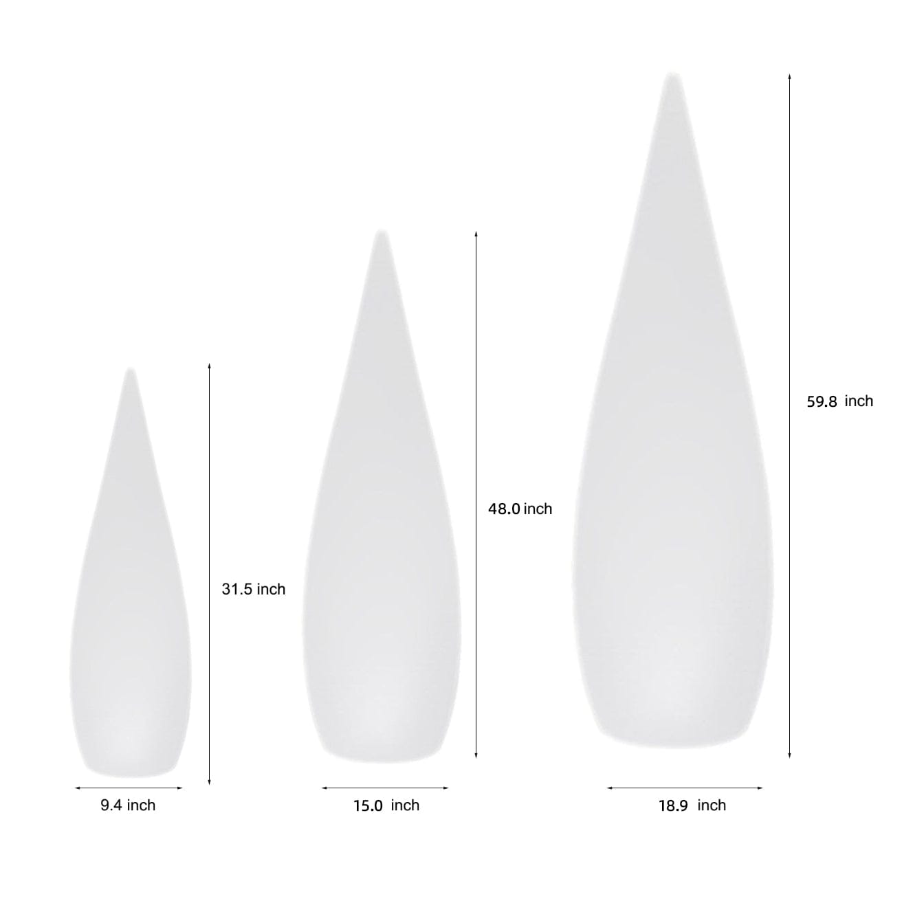 Modern Teardrop LED Outdoor Floor Lamp IP65 Solar/Hardwired/Battery White PE | NordaLight