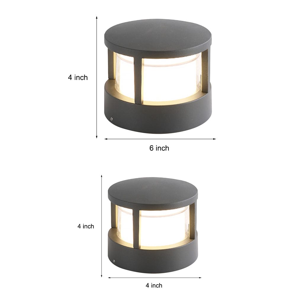 Modern Outdoor LED Post Cap Light Double Layer Acrylic IP65 Waterproof | NordaLight