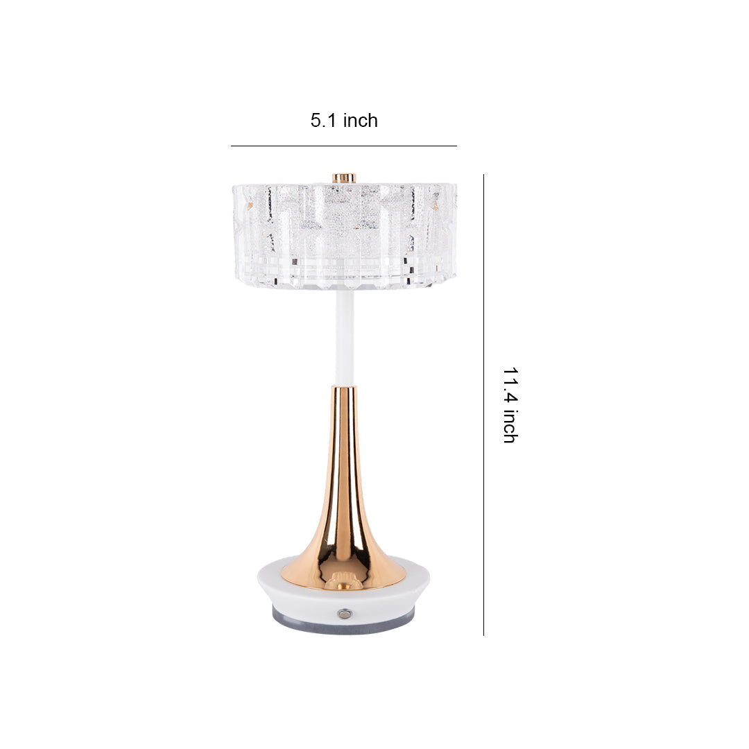 Modern Rechargeable LED Table Lamp Cordless Mushroom Touch Dimmable Bedside Nightstand Gold Chrome Black White 11.42 Inch