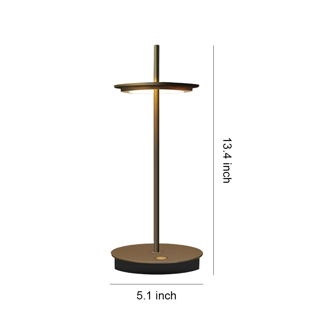 Modern Rechargeable LED Table Lamp Cordless Dimmable Buffet Portable Touch Remote Brown Black Gray Bronze 13.39 Inch