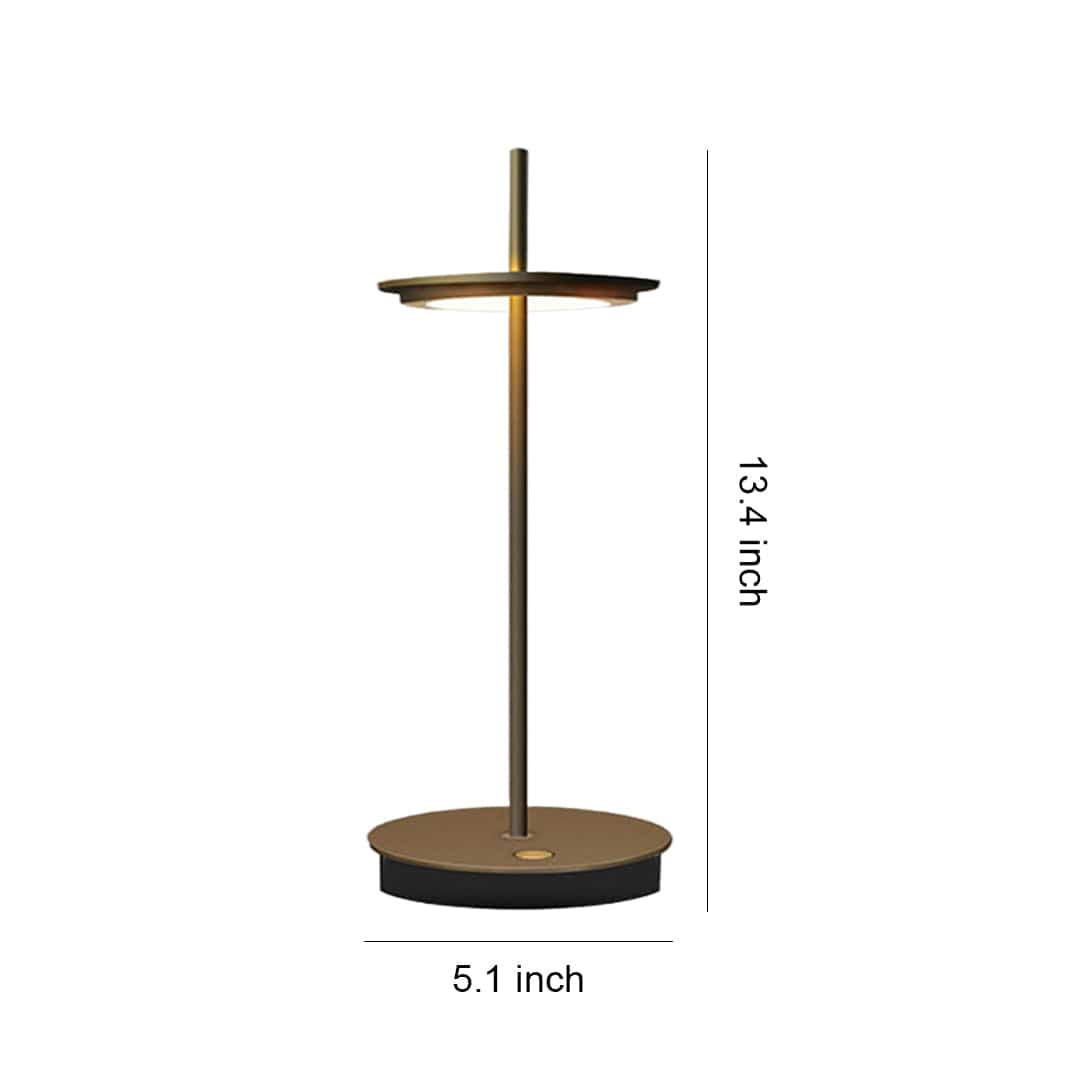 Modern Rechargeable LED Table Lamp Cordless Dimmable Buffet Portable Touch Remote Brown Black Gray Bronze 13.39 Inch | NordaLight