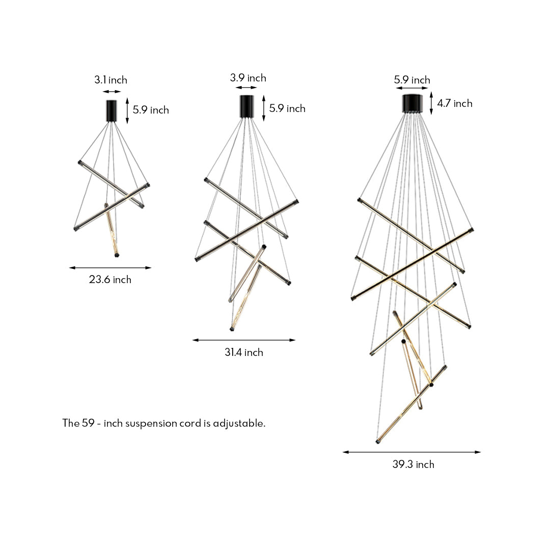 LED Linear Chandelier – Nordic Minimalist Integrated Lighting (3/5/7 Heads)