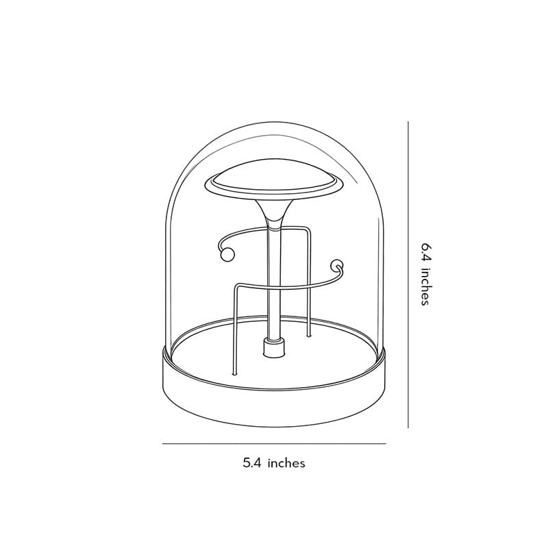 Modern Rechargeable LED Table Lamp Glass Dome Openable Recording Music Playback Touch Dimmable Brass Base Warm White 3000K 6.42 Inch | NordaLight
