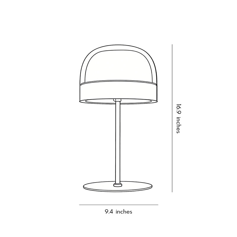 Glass Dome Mushroom Table Lamp Chrome Ring Accent 28W 2500lm CRI90 LED Rose Gold or Black