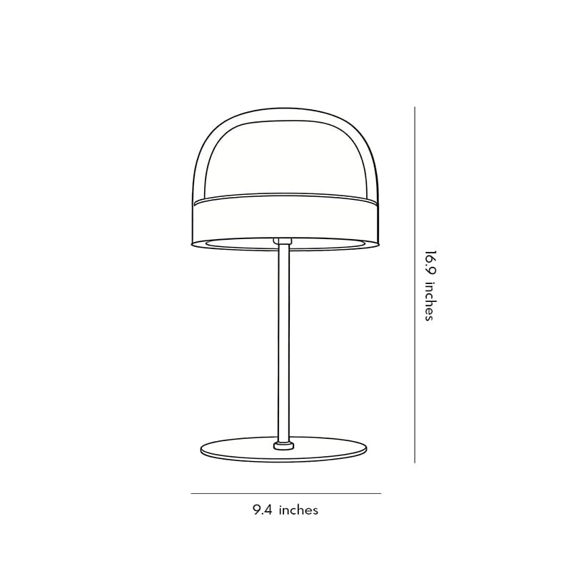 Glass Dome Mushroom Table Lamp Chrome Ring Accent 28W 2500lm CRI90 LED Rose Gold or Black | NordaLight