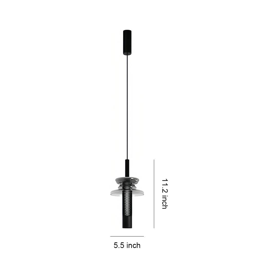 Industrial Glass Cylinder Mini Pendant LED 7W CRI 97 3-Step CCT Dimmable Black Iron Indoor | NordaLight